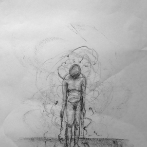 Overwhelm, 2015. graphite on lining paper.